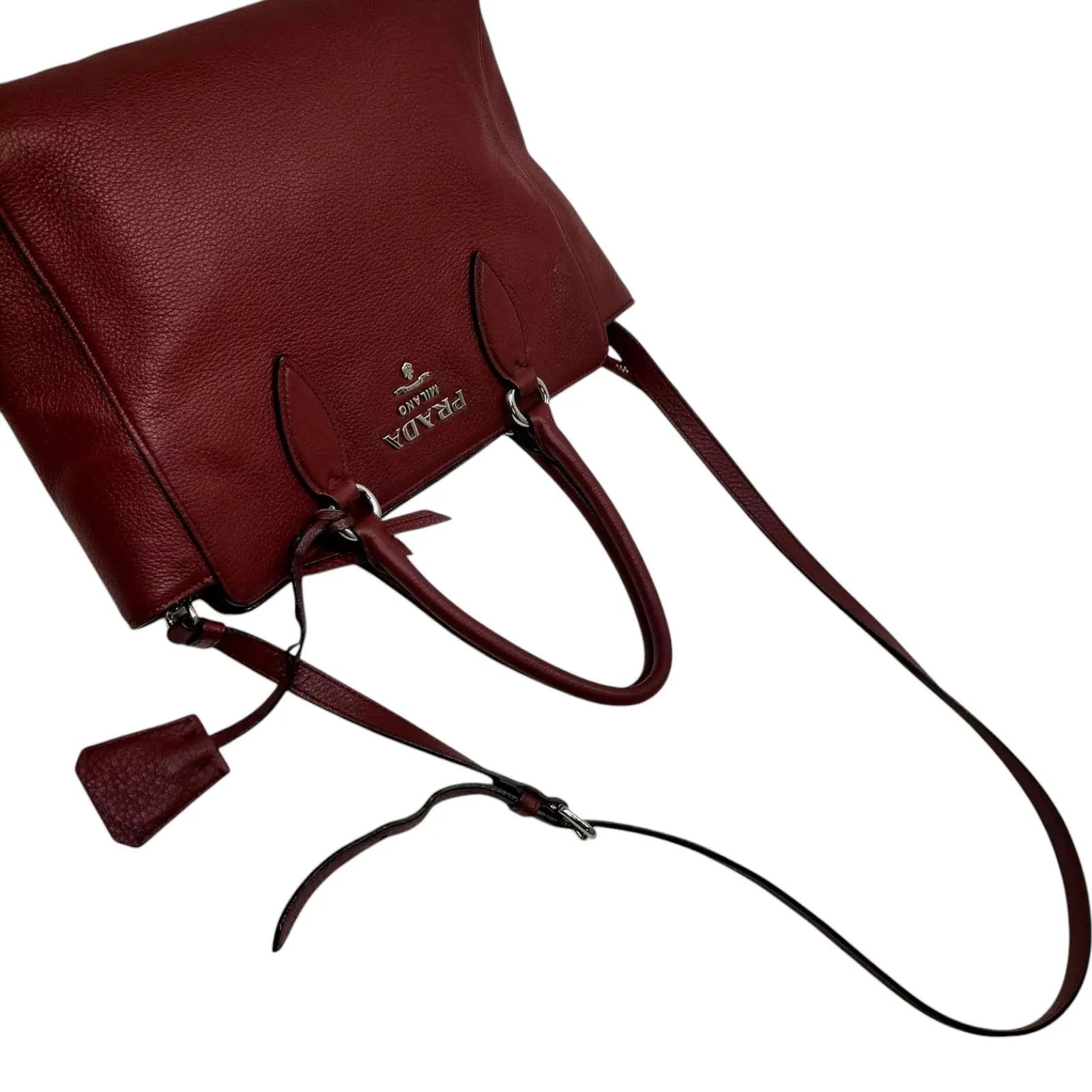 430425AZ (X6) Prada Crossbody Bag Brown Leather