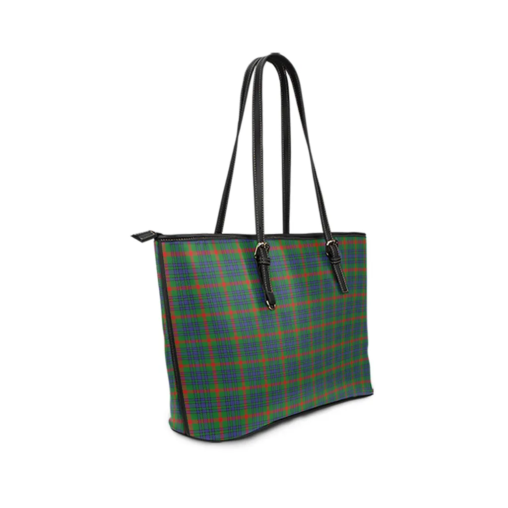 Aiton Tartan Leather Tote Bag