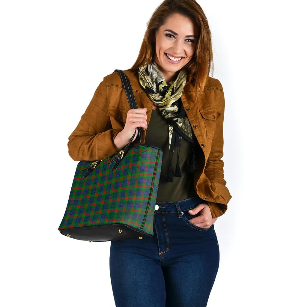 Aiton Tartan Leather Tote Bag