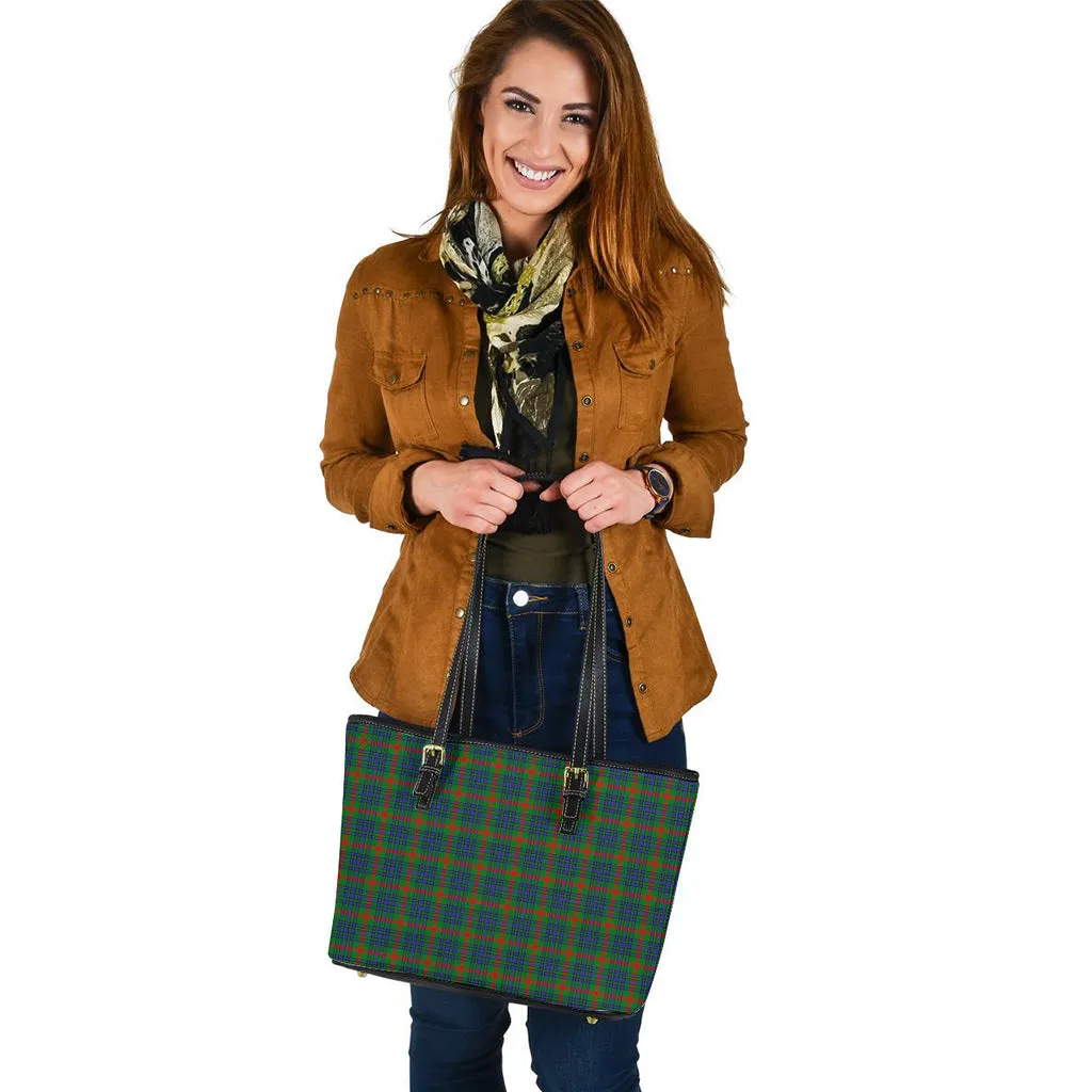 Aiton Tartan Leather Tote Bag