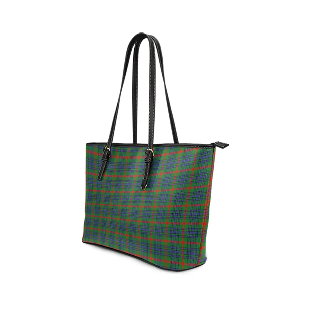 Aiton Tartan Leather Tote Bag