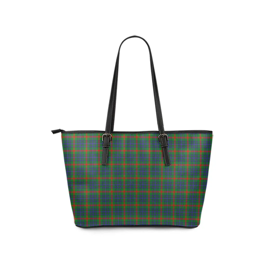 Aiton Tartan Leather Tote Bag