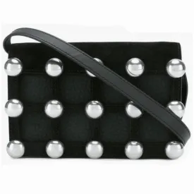 Alexander Wang Black suede Prisma biker crossbody wallet