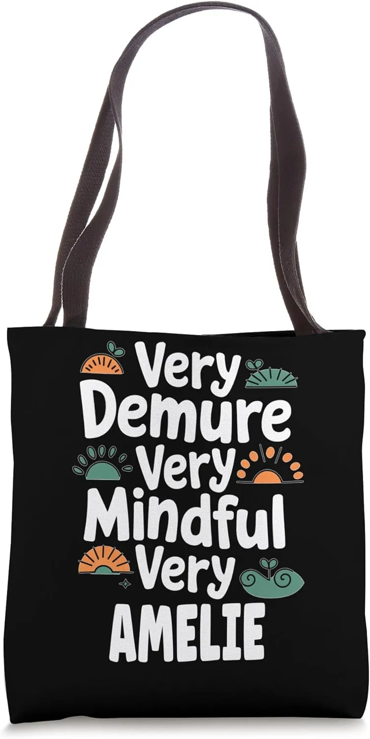 AMELIE Personalized Very Demure Very Mindful AMELIE Name Tote Bag