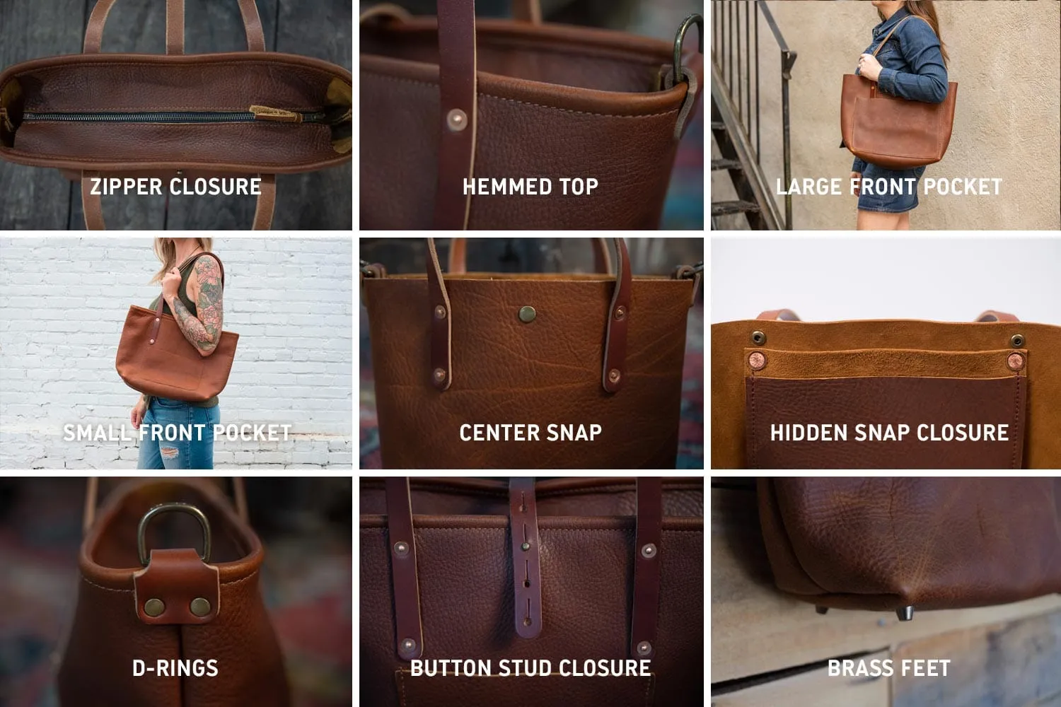AVERY LEATHER TOTE BAG - MEDIUM - HONEY