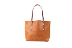 AVERY LEATHER TOTE BAG - MEDIUM - HONEY