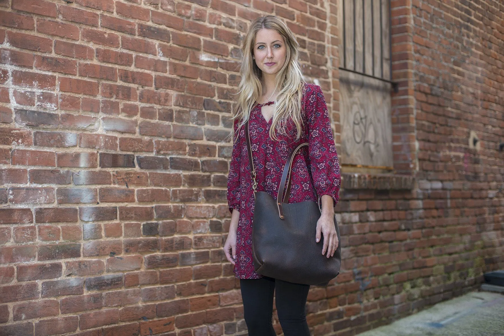 AVERY LEATHER TOTE BAG - MEDIUM - HONEY