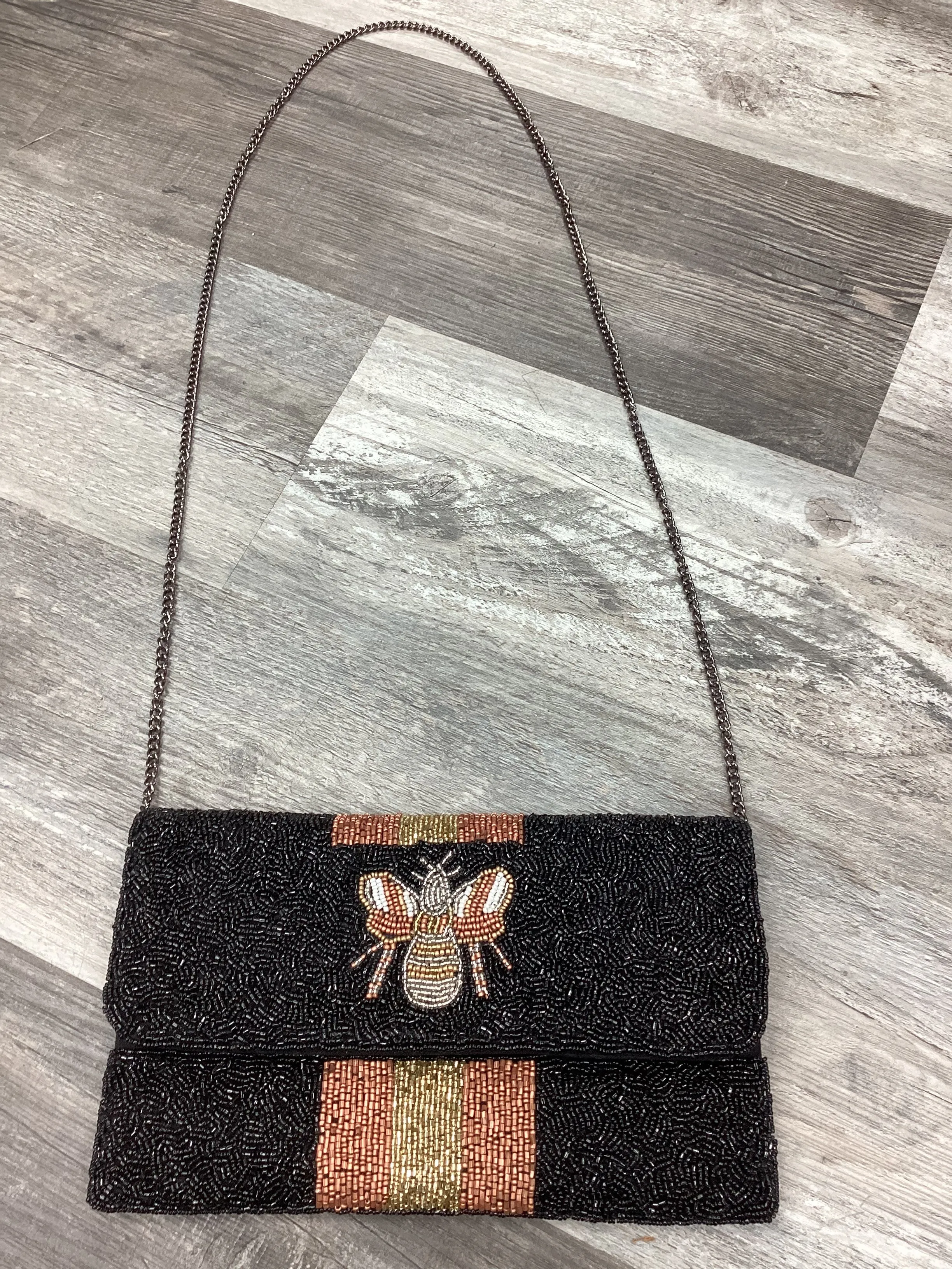 Bee Black Beaded Clutch Bag 🖤🐝🤎