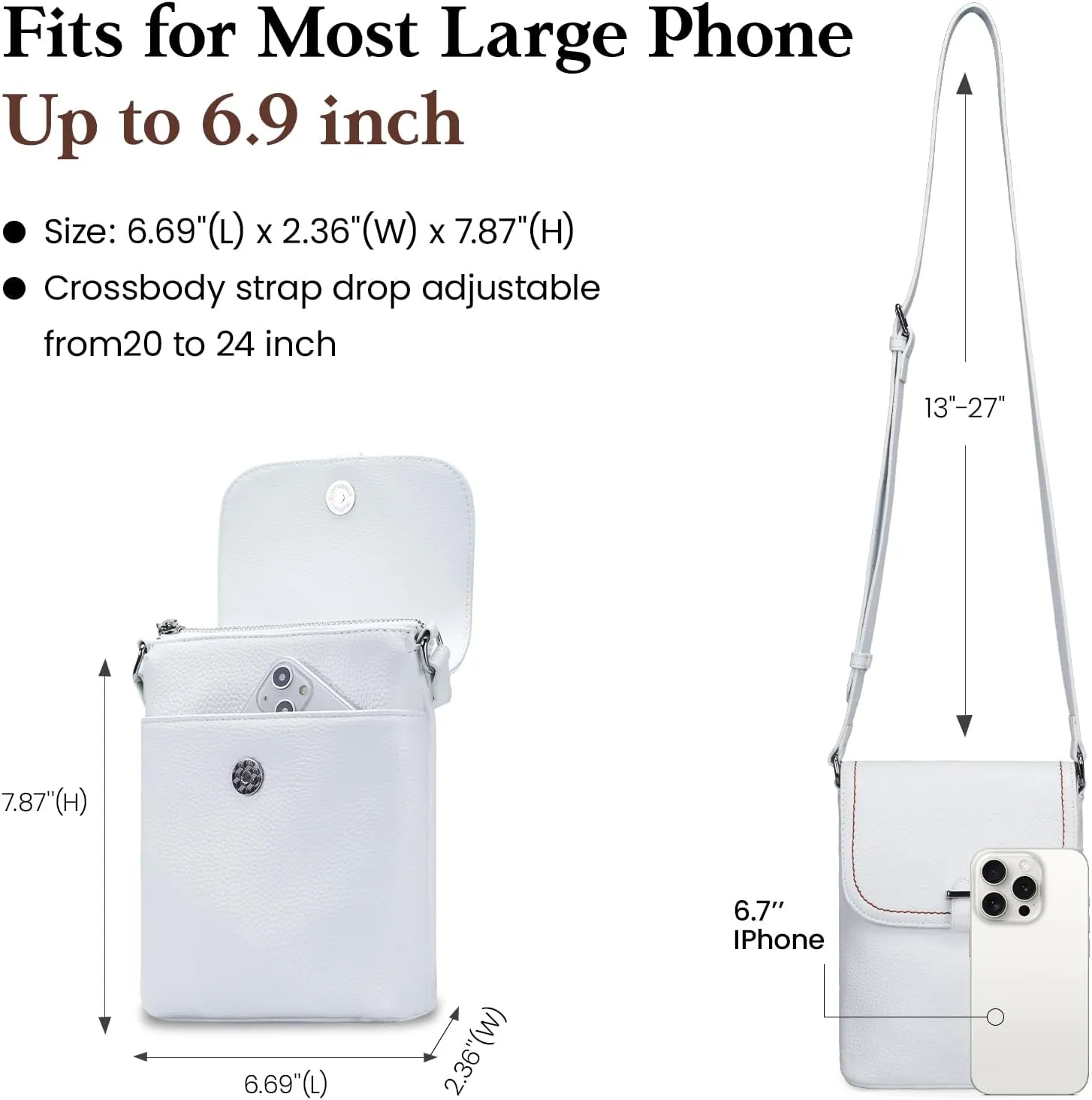befen Genuine Leather Small Crossbody Bags for Women, Womens Cell Phone Purses Cross body Bag Purse with RFID Card Slots