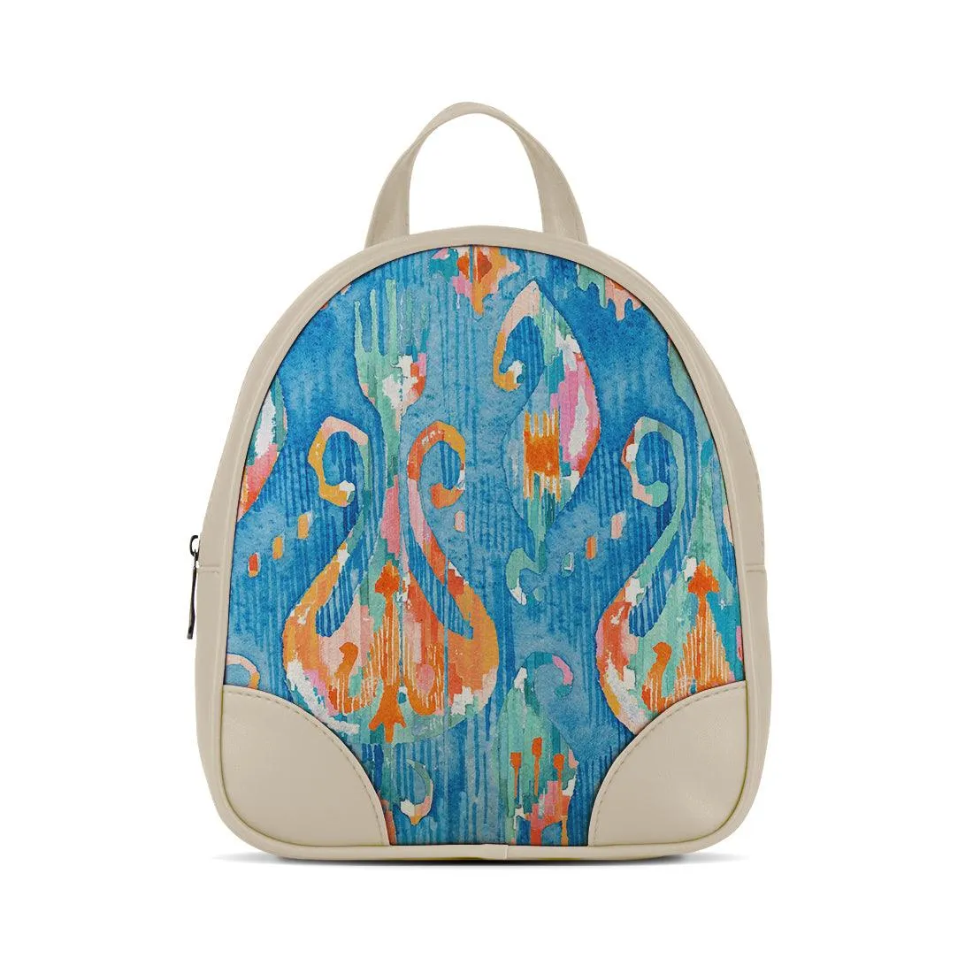 Beige O Mini Backpacks Electric blue