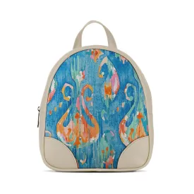 Beige O Mini Backpacks Electric blue