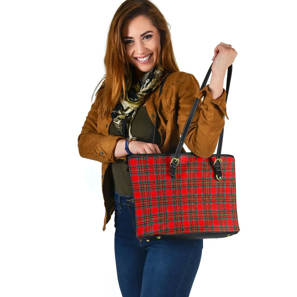 Binning Tartan Leather Tote Bag