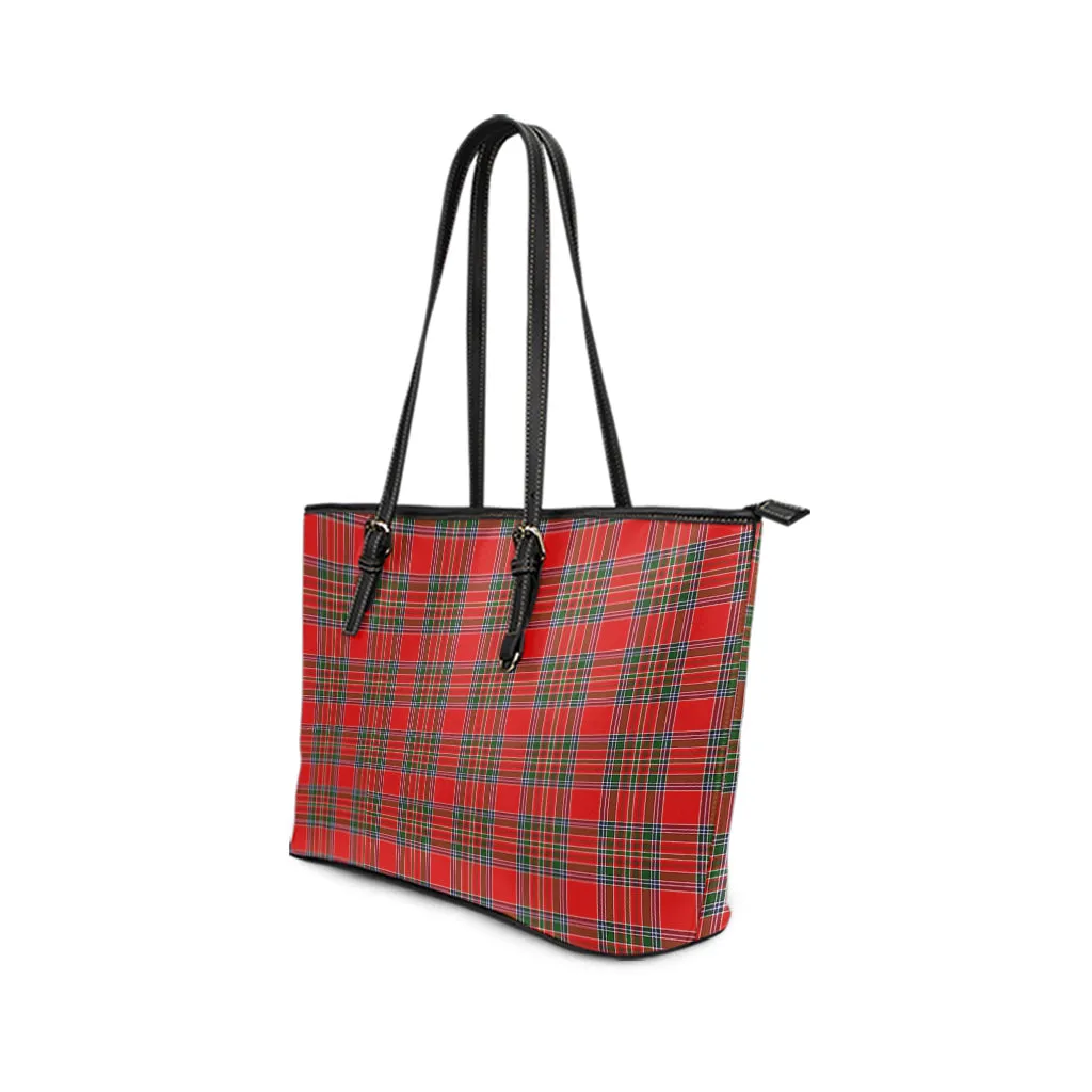 Binning Tartan Leather Tote Bag