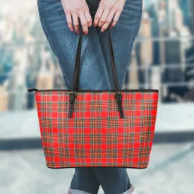 Binning Tartan Leather Tote Bag