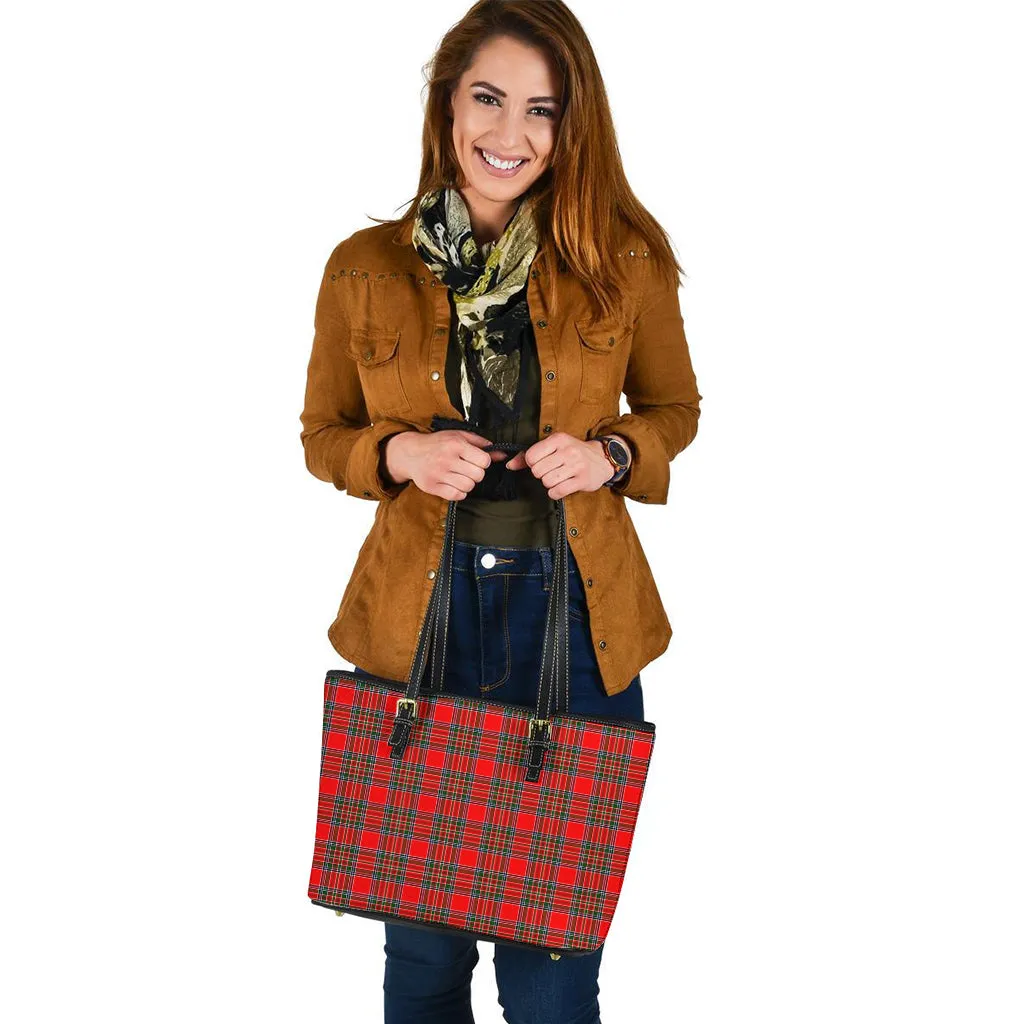 Binning Tartan Leather Tote Bag