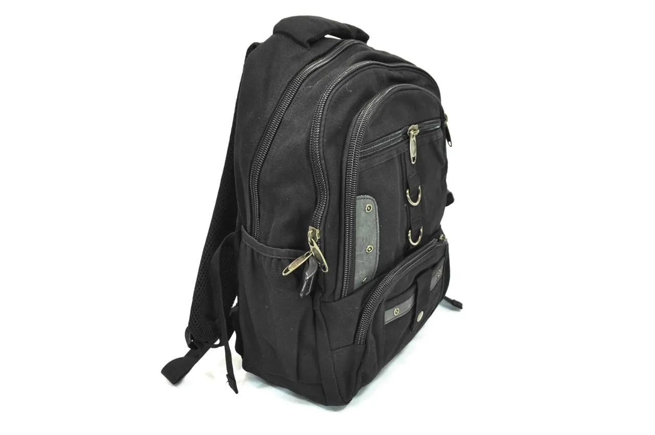 Black Canvas School Outdoor Backpack