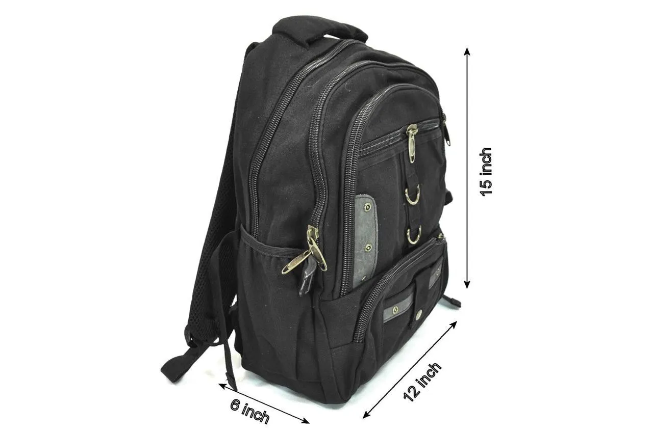 Black Canvas School Outdoor Backpack