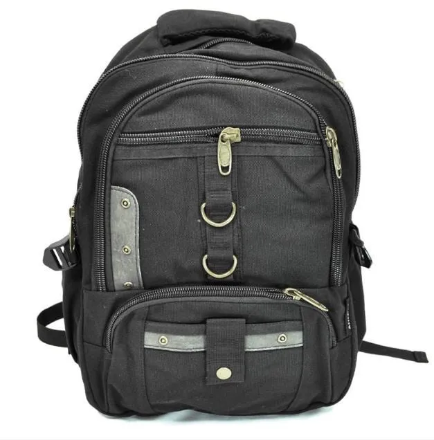 Black Canvas School Outdoor Backpack