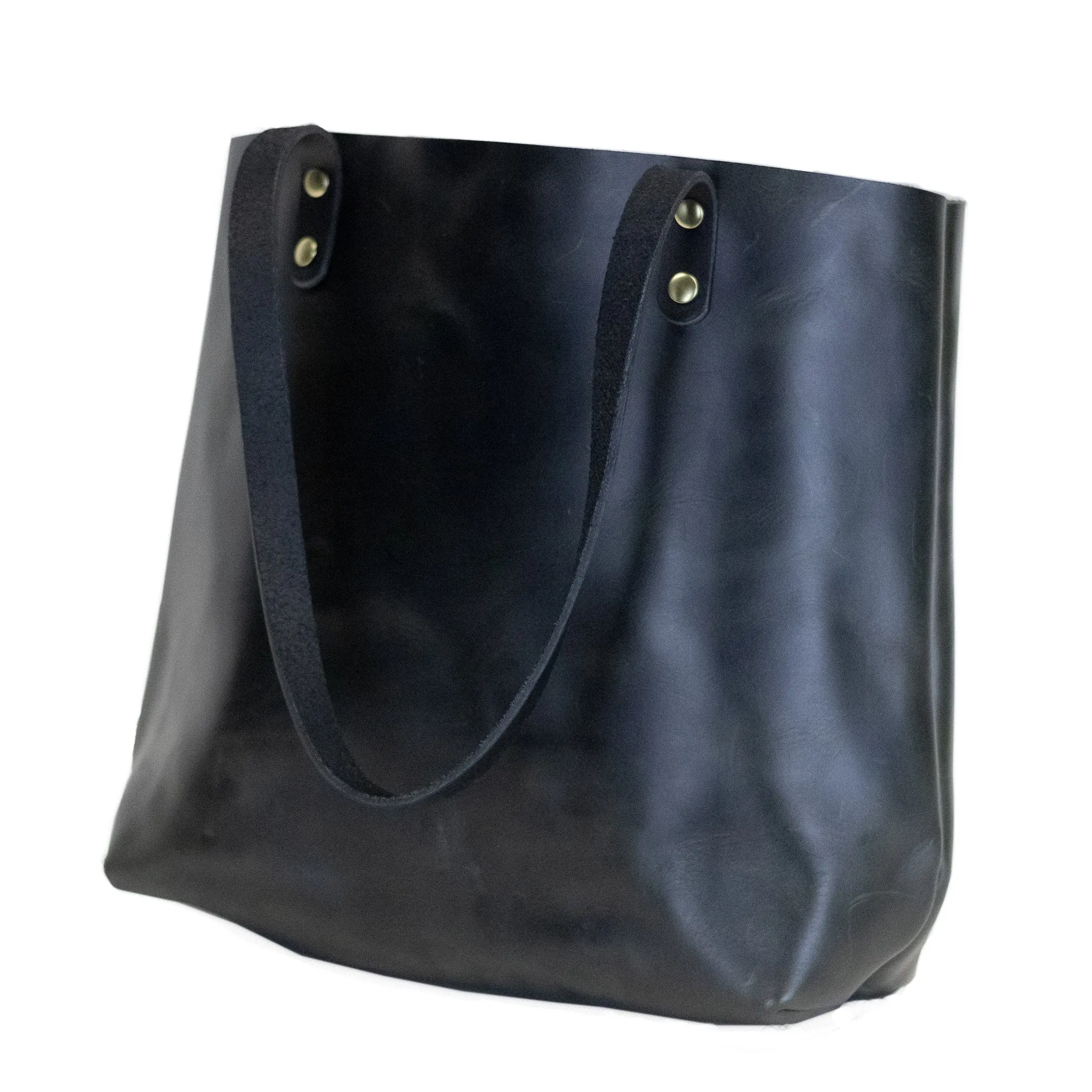Charcoal Gray Leather Tote