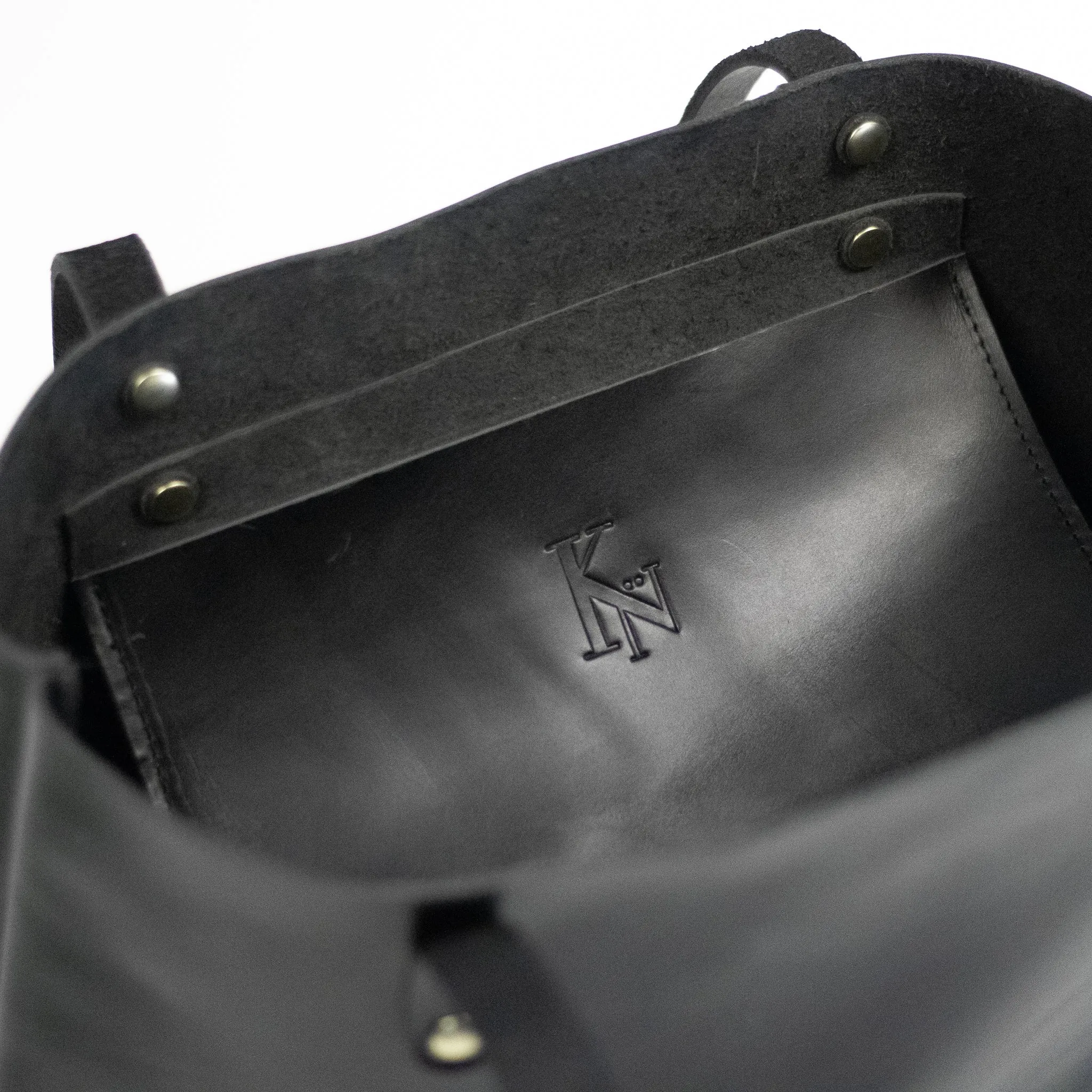 Charcoal Gray Leather Tote