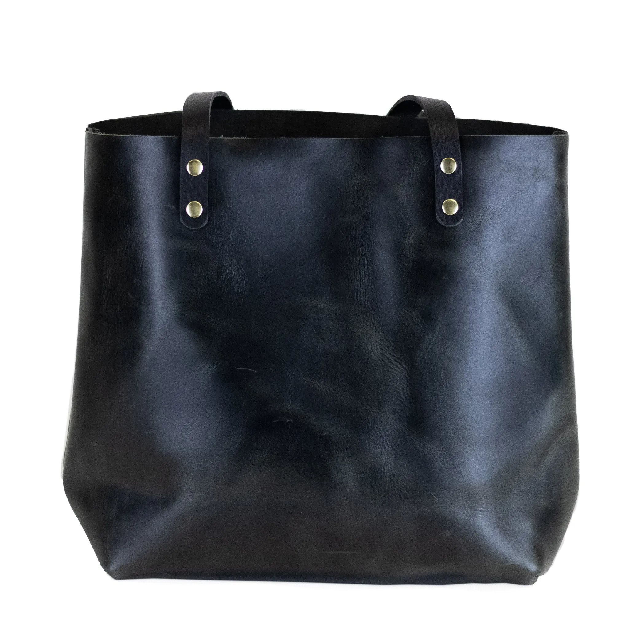 Charcoal Gray Leather Tote