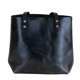 Charcoal Gray Leather Tote