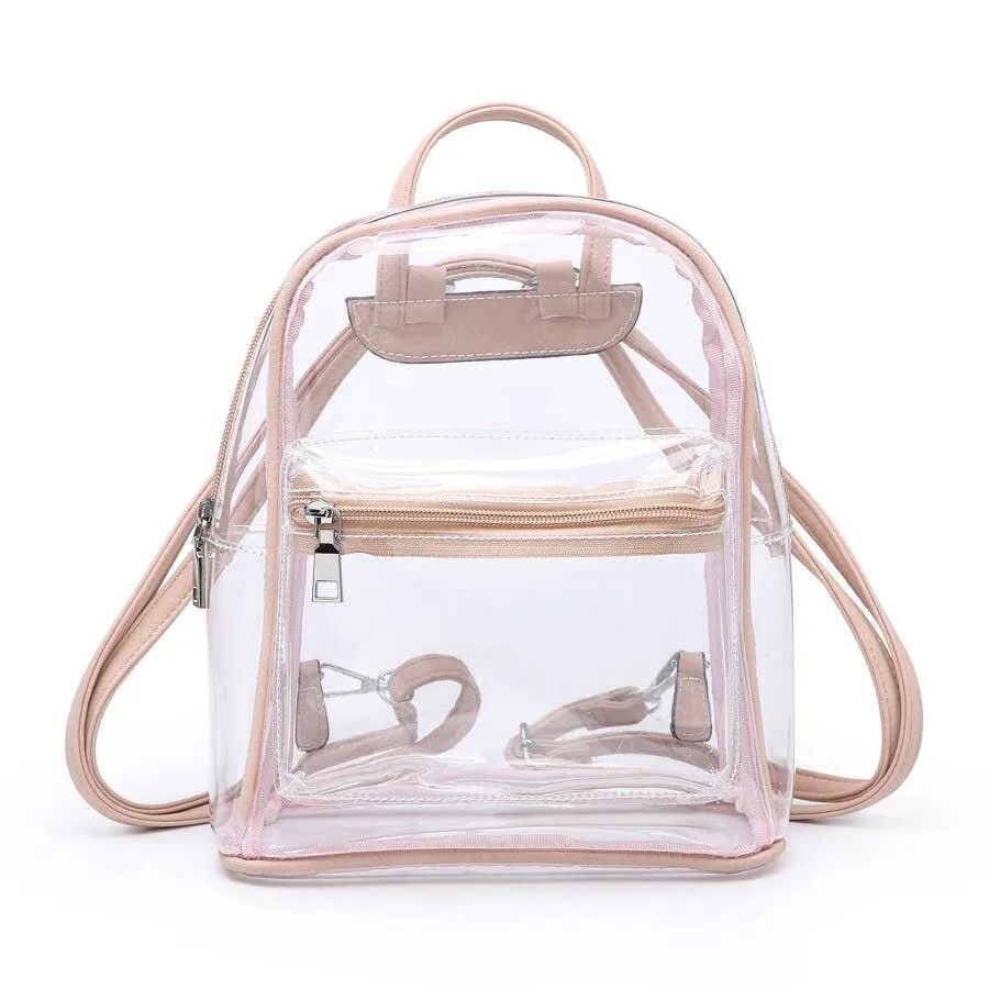 Clear Backpack with Front Zippered Pocket