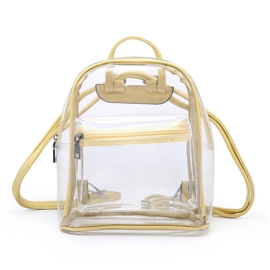 Clear Backpack with Front Zippered Pocket