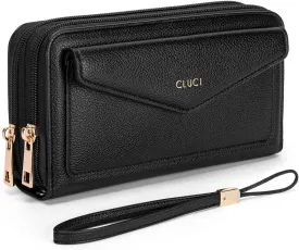 CLUCI Wallet Women Large Capacity Wristlet Purse for Women Long Ladies Wallet RFID Blocking Multi Credit Card Holder
