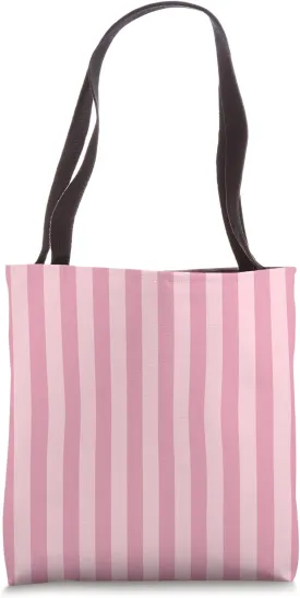 Cute Light Pink Striped Aesthetic Vertical Lines Tote Bag