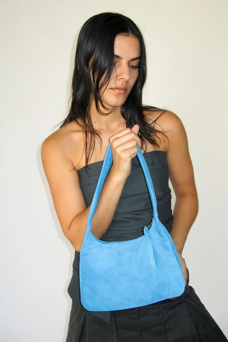 Delta Purse in Azure Suede