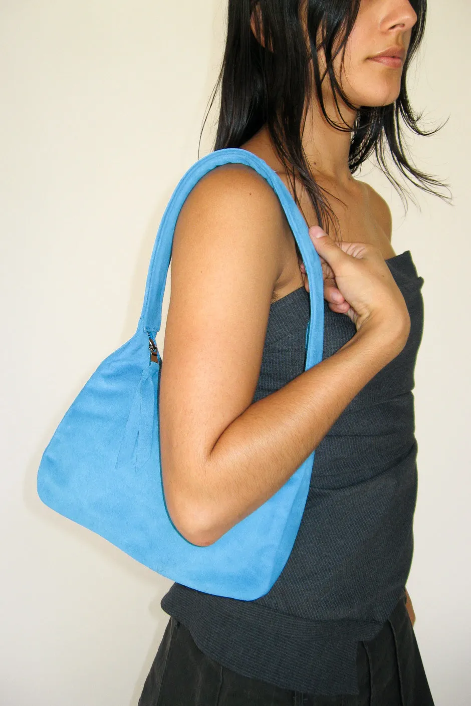 Delta Purse in Azure Suede