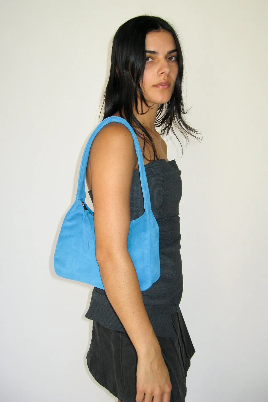 Delta Purse in Azure Suede