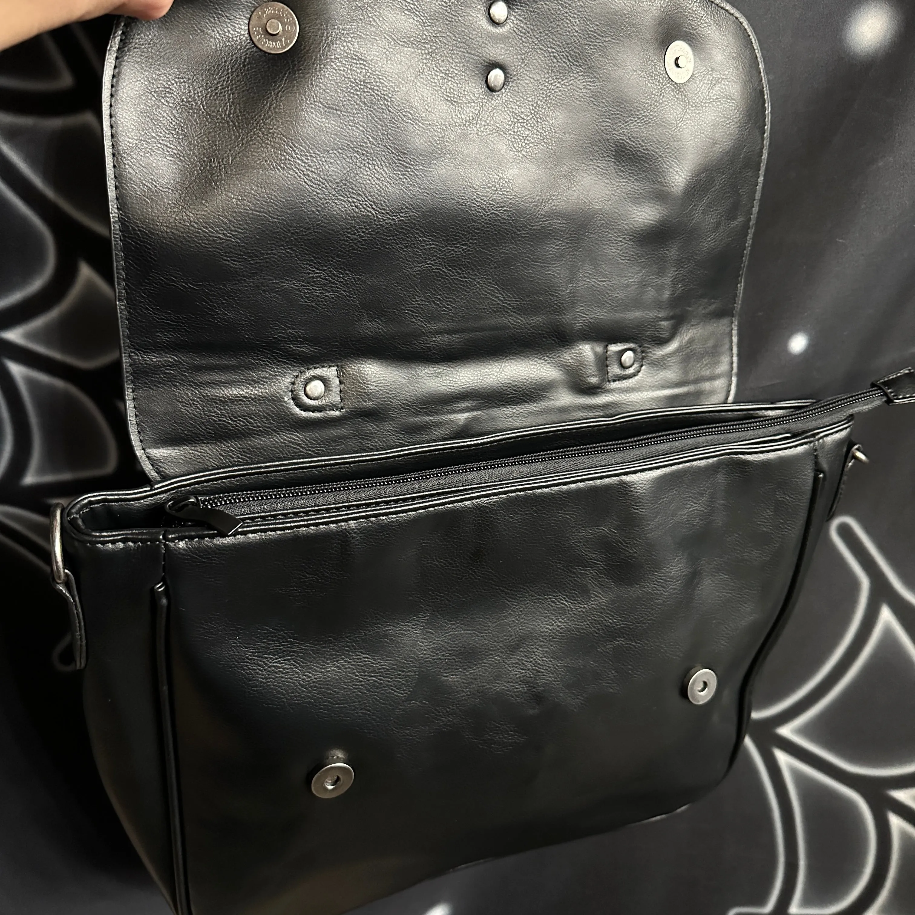Embossed Twin Skull Satchel