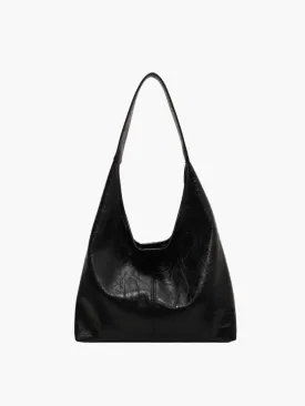 Faux Leather Slouchy Hobo Shoulder Bag