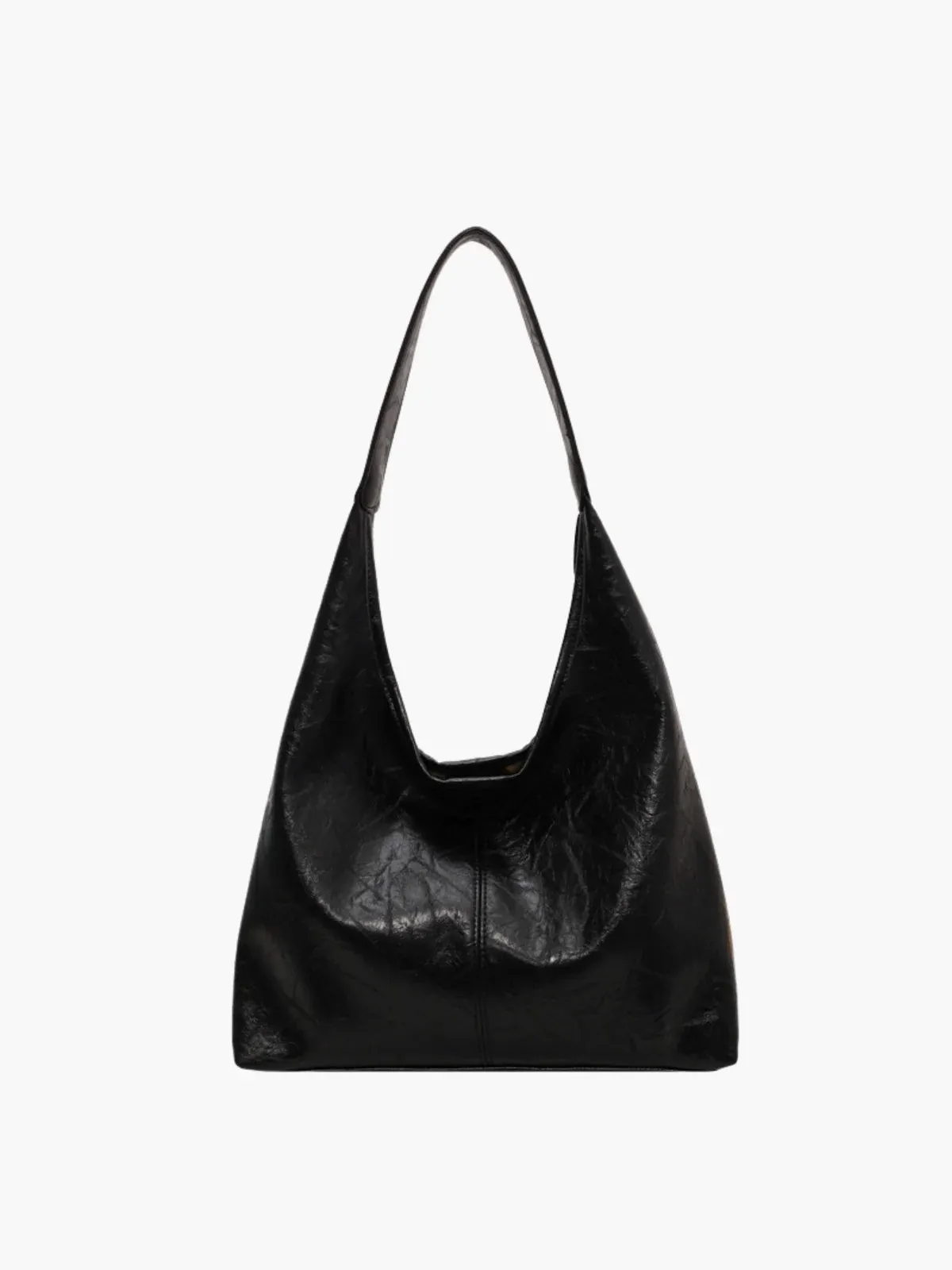 Faux Leather Slouchy Hobo Shoulder Bag
