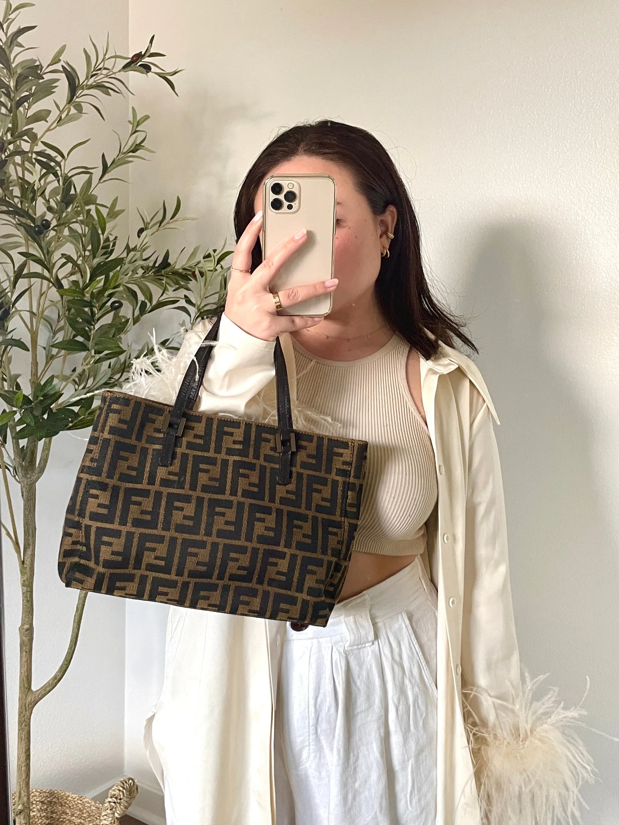 Fendi Zucca Structured Tote
