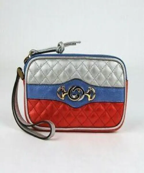 Gucci Zumi Clutch Metallic Red/Silver