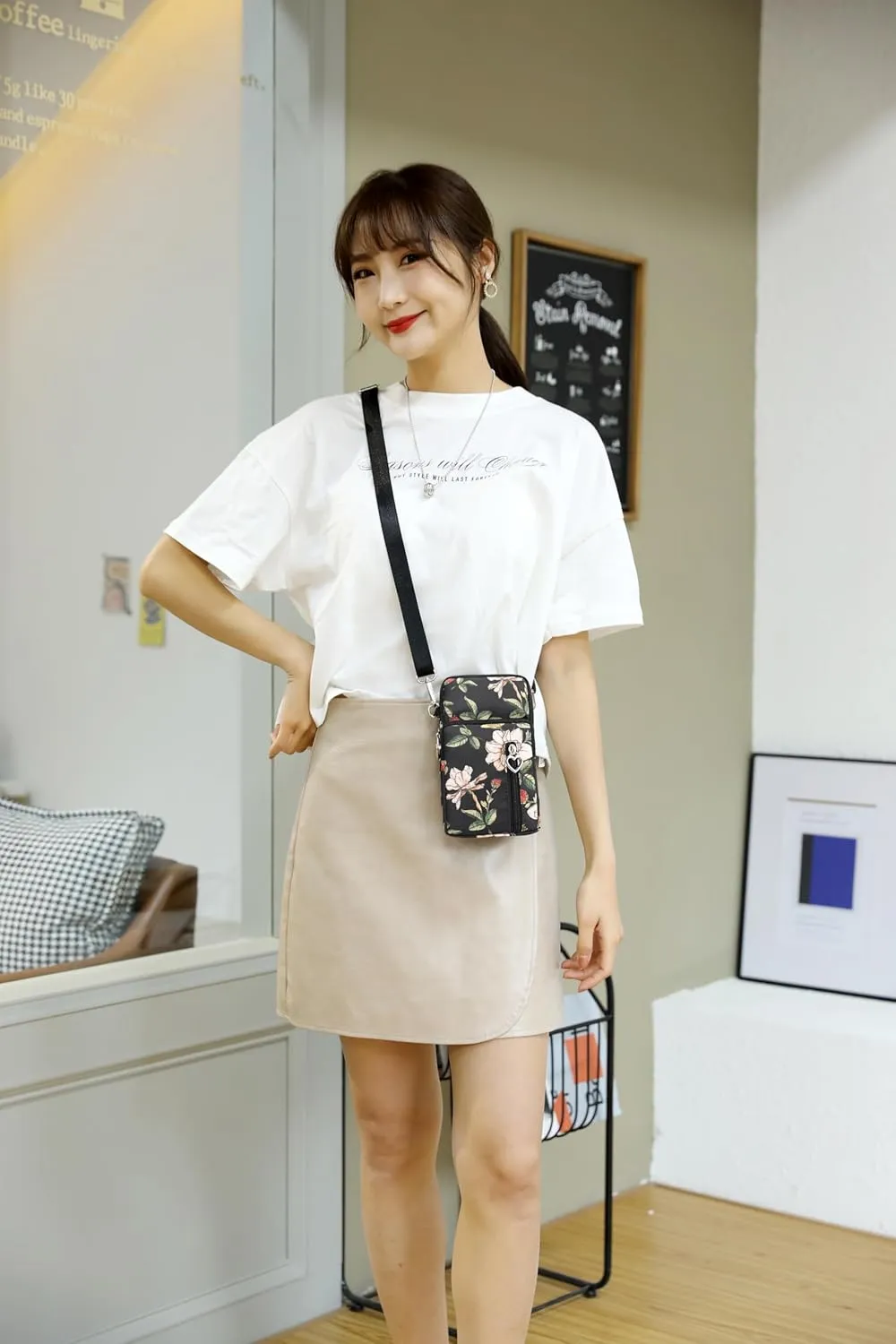 JANKS Small Crossbody Bag for Women - Mini Phone Purses with Crossbody Strap and Wallet - Nylon Arm Bag