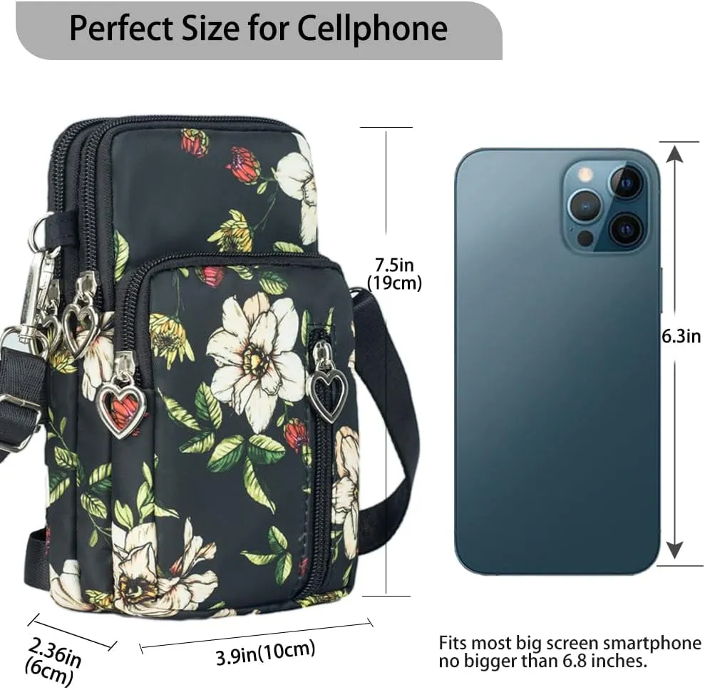 JANKS Small Crossbody Bag for Women - Mini Phone Purses with Crossbody Strap and Wallet - Nylon Arm Bag