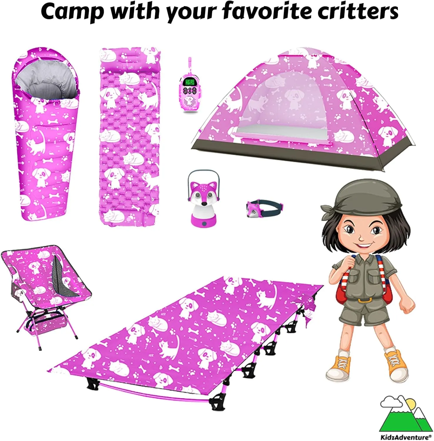 KidzAdventure Mummy Style 32  59F Kids Sleeping Bag with Pillow Sleeve, 4 Season, Lightweight and Backpacking Style, Ideal for Camping, Sleepover, Boys, Girls, Youth and Toddlers