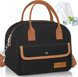 KIPBELIF Cute & Roomy Adult Lunch Box for Women  Stylish Insulated Lunch Bag with Cooling Pack, Shoulder Strap, Multi-Pockets for Work, Picnic, and Travel (Standard Size)