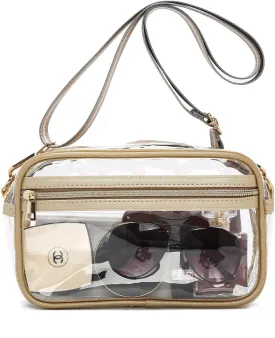 LAORENTOU Clear Designer Crossbody Bag for Women,Medium Jelly Shoulder Bag with Zipper,Purses with Adjustable Shoulder Strap