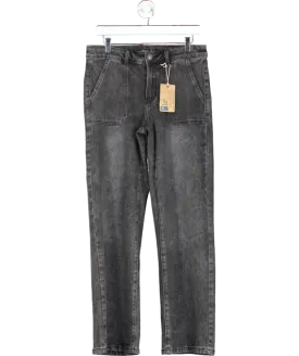 LAW & CO Toxic Wash Black Wide Leg Jeans Uk 12 UK L