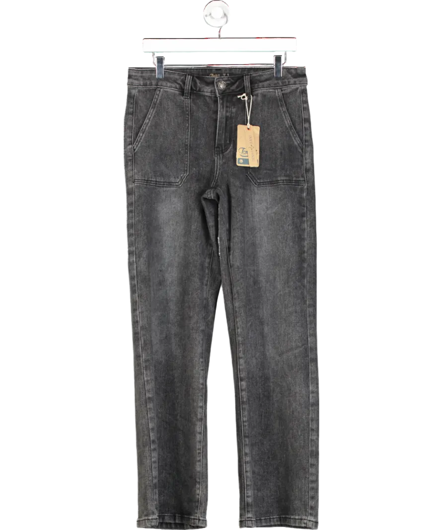 LAW & CO Toxic Wash Black Wide Leg Jeans Uk 12 UK L