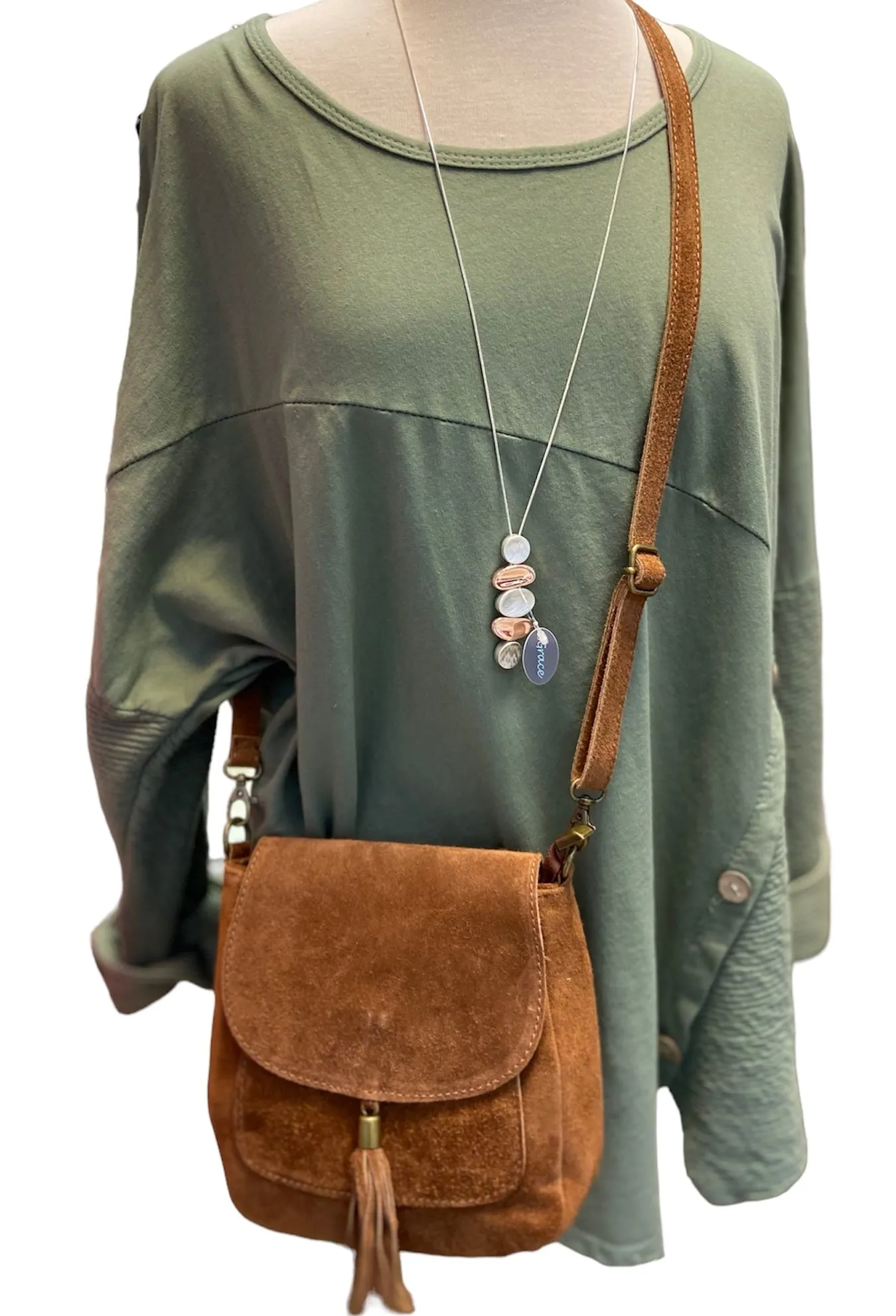 LINDA  Suede/leather Shoulder/Cross Body Bag