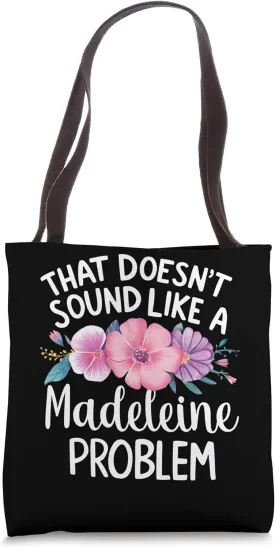 MADELEINE Personalized Cute Flower Girls MADELEINE Name Tote Bag