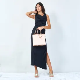 Metallic structured tote bag wholesale