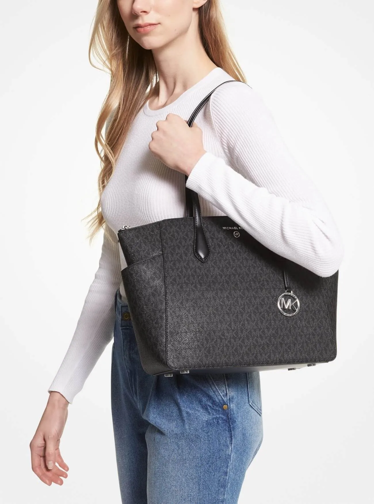 Michael Michael Kors Marilyn Medium Logo Tote Bag, Black