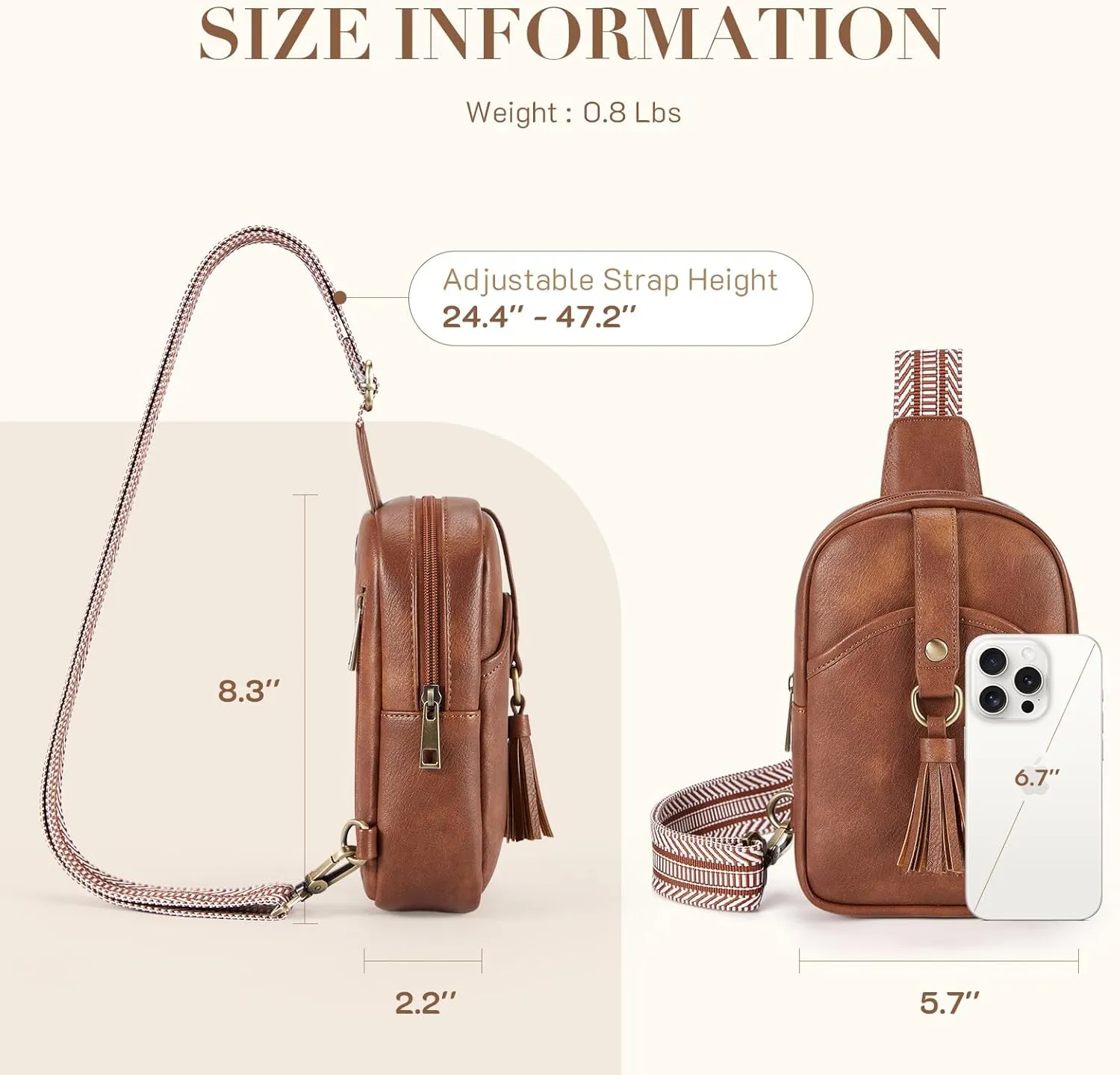 Missnine Small Sling Bag for Women PU Leather Fanny Pack Crossbody Purse Trendy Chest Bag for Travel, Shopping,Daily, Grey